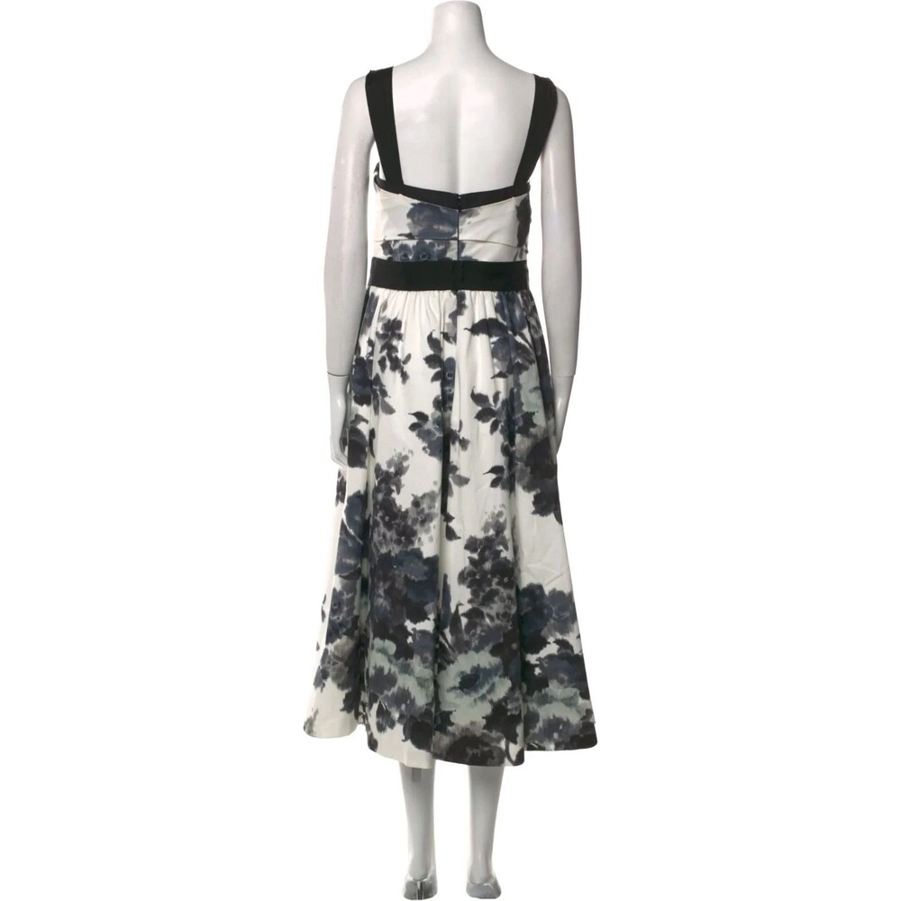 NWOT Carolina Herrera Cotton Floral Tea-Length Dress Sz 10 - Picture 10 of 16